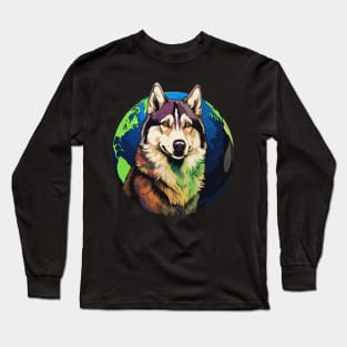 Alaskan Husky Earth Day Long Sleeve T-Shirt